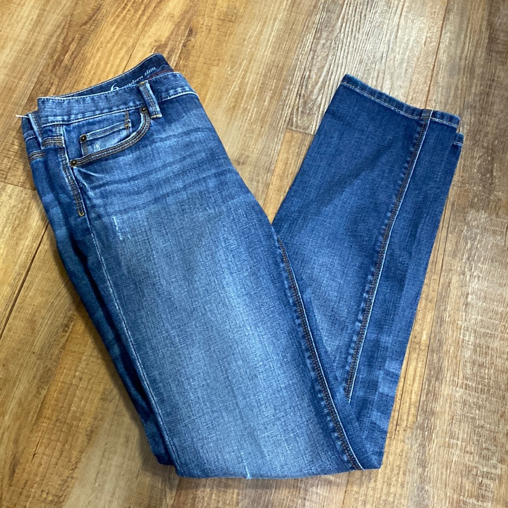 Ann Taylor loft medium wash modern slim straight jeans size 6